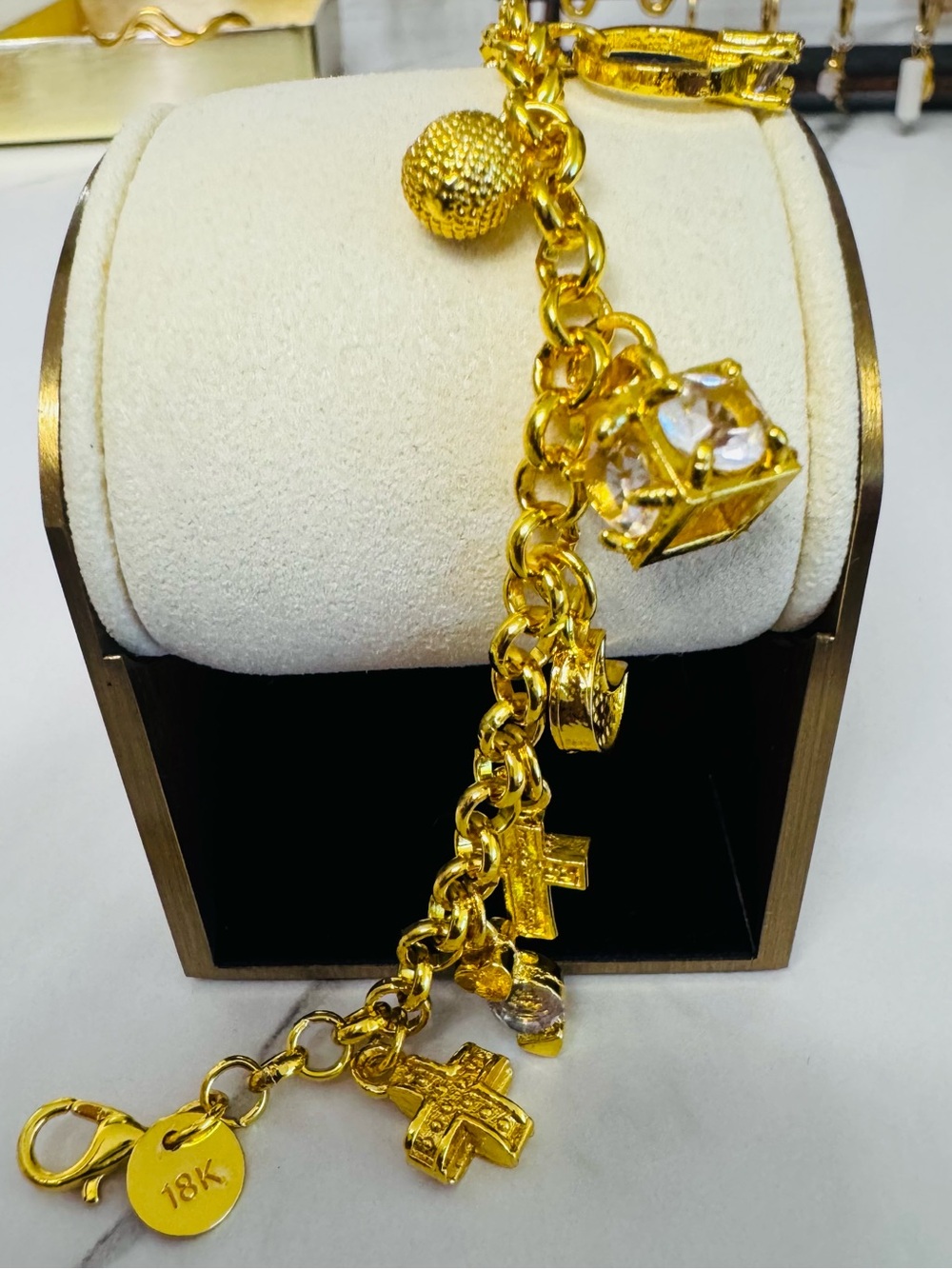 18K Gold Plated Charm Bracelet - Gold